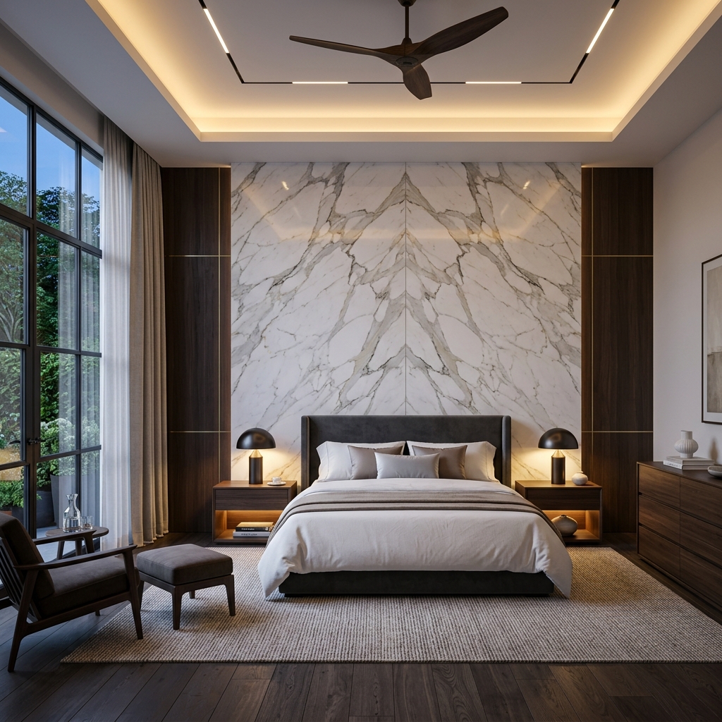 Luxury Calacatta Master Bedroom